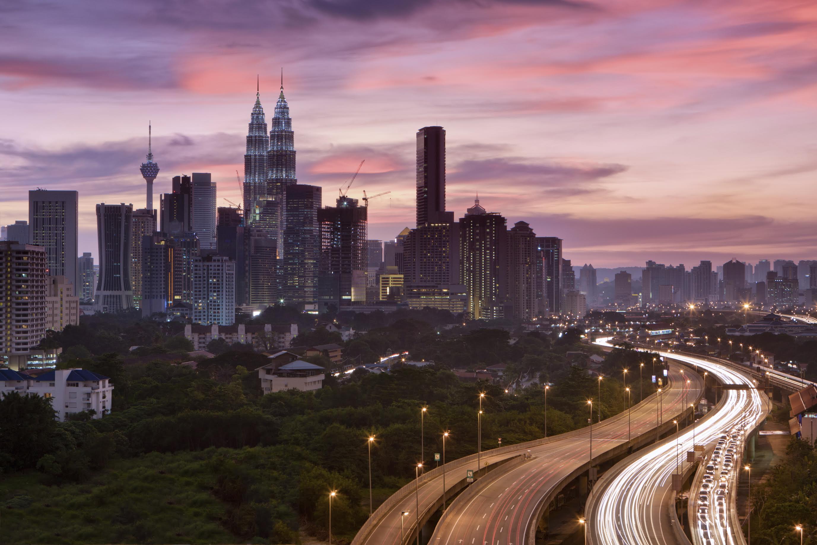 A cityscape of the downtown area of Kuala Lumpur, capital city of Malaysia.